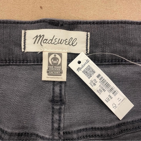 Women’s Madewell Dark Gray Wash Stovepipe Jeans Size 32P New With Tags - Picture 8 of 13